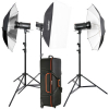 GODOX Kit Completo de Estúdio com 3 Flashes SK300II