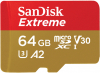 SANDISK Cartão Micro SDXC Extreme 64GB V30 (160MB/s)+ Adapt Photo SANDISK404168